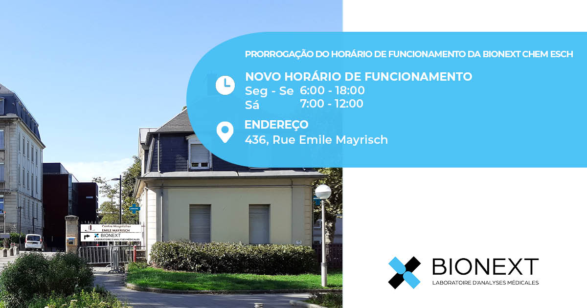 Extension of opening hours for the BIONEXT CHEM Esch-sur-Alzette laboratory 