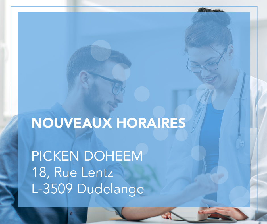 Elargissement des horaires de notre centre PICKEN DOHEEM de Dudelange-Centre rue Lentz