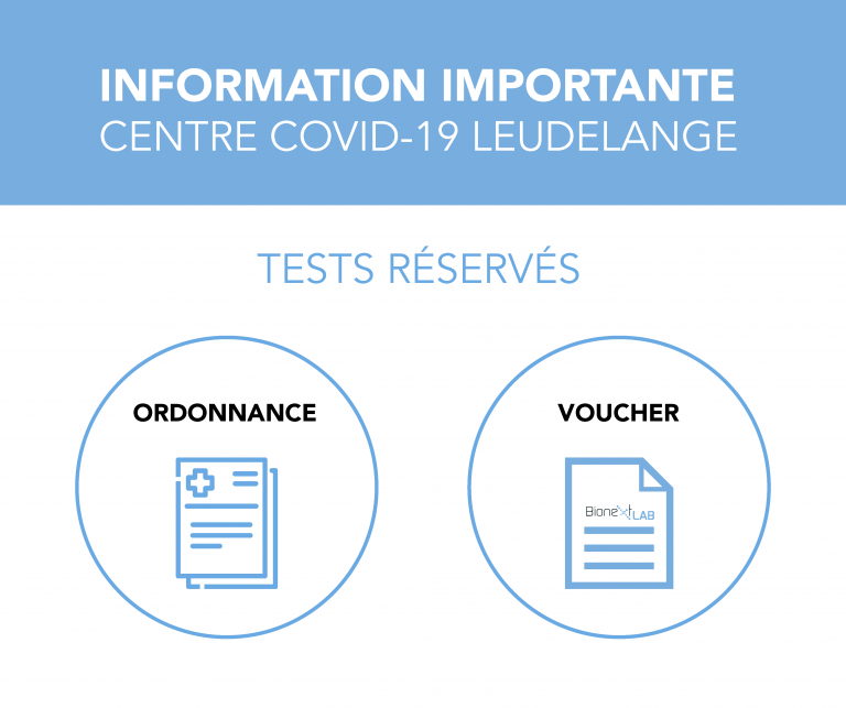 Information sur les tests au centre COVID-19 de Leudelange