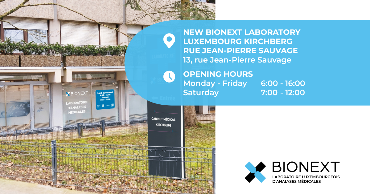 Opening of the LUXEMBOURG KIRCHBERG – RUE JEAN-PIERRE SAUVAGE laboratory on 02/02/2026
