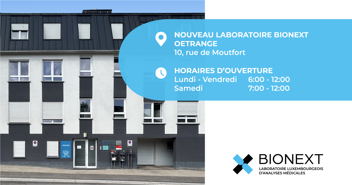 Ce lundi 29/09/2025, nous ouvrons un centre de prélèvement à OETRANGE