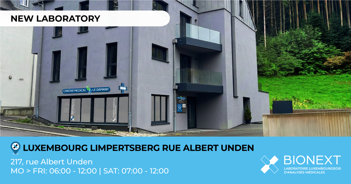 Opening of the laboratory Luxembourg Limpertsberg rue Albert Unden on 09/03/2026