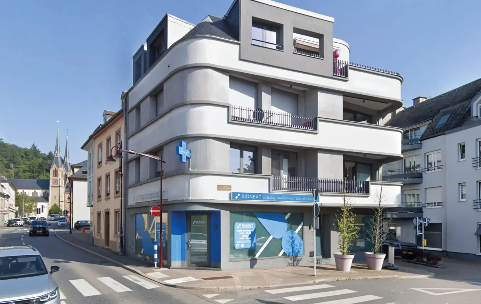 Fassade des BIONEXT-Labors für medizinische Analysen in Diekirch, 9 Rue de Stavelot