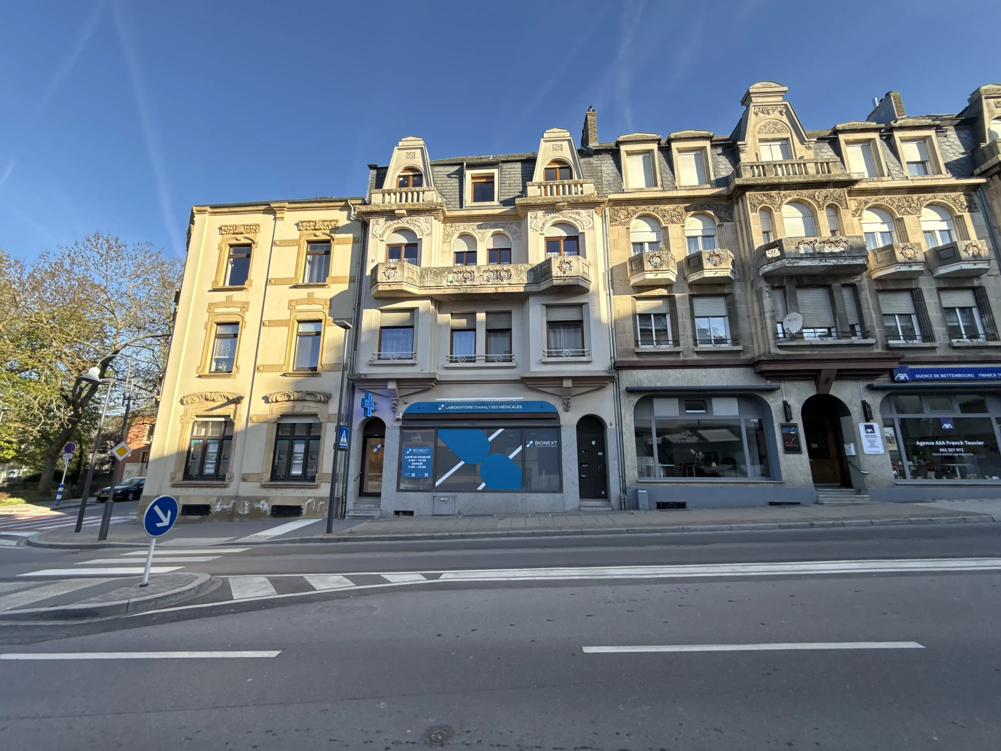 Fassade des BIONEXT-Labors für medizinische Analysen in Bettembourg, 6 route d'Esch