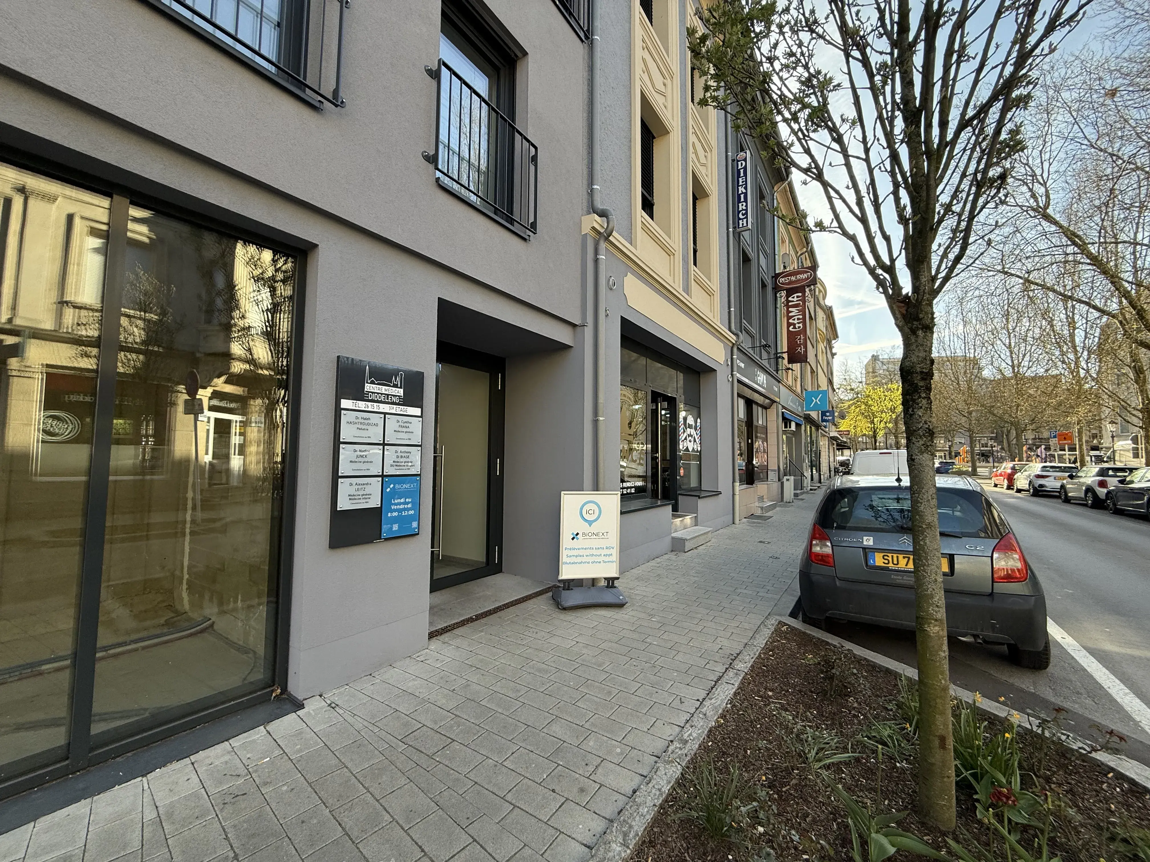 Facade of the BIONEXT medical analysis laboratory in Dudelange, 9 Place de l’Hôtel de Ville