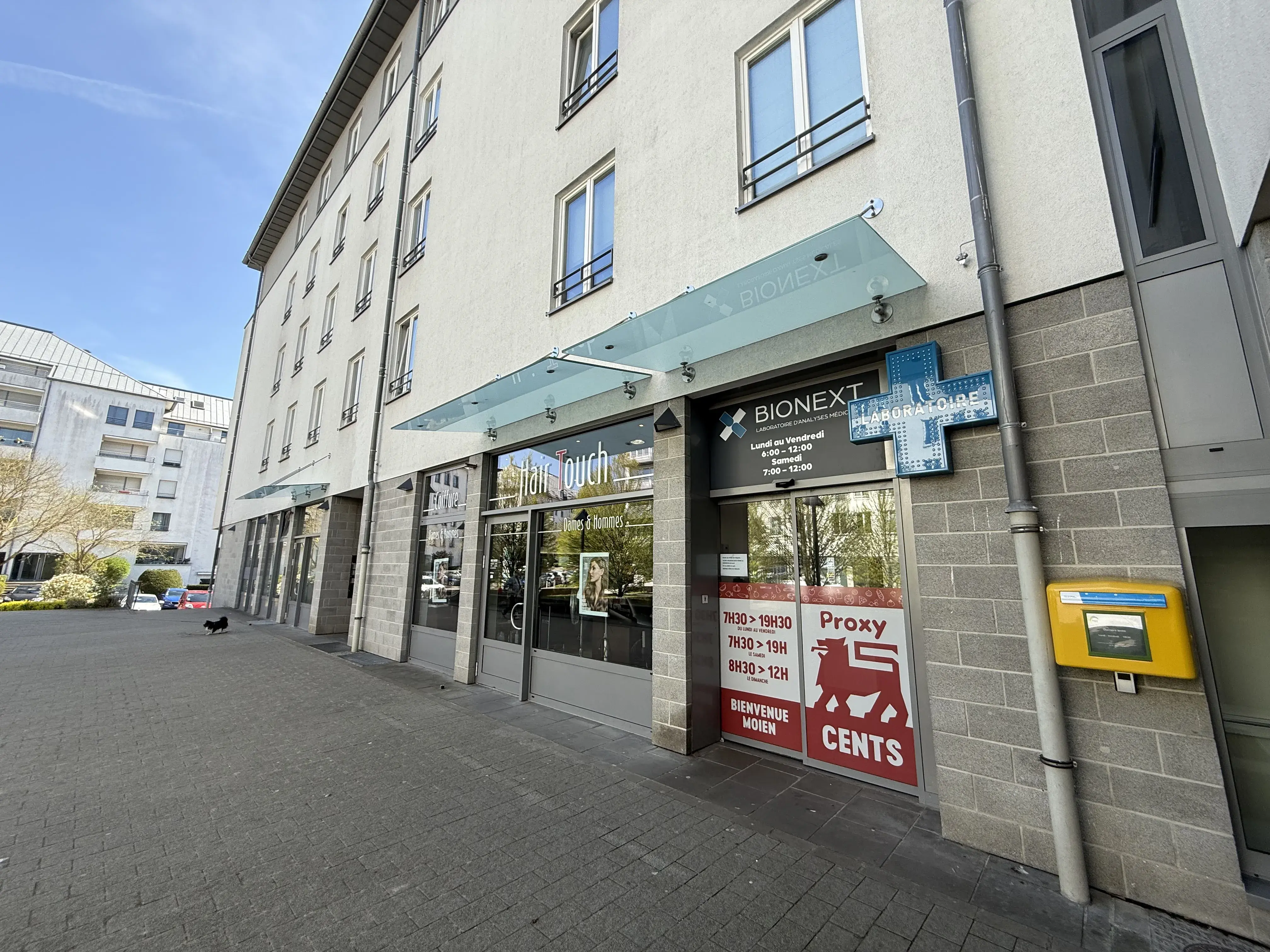 Facade of the BIONEXT medical analysis laboratory in Luxembourg, 1 Allée du Carmel
