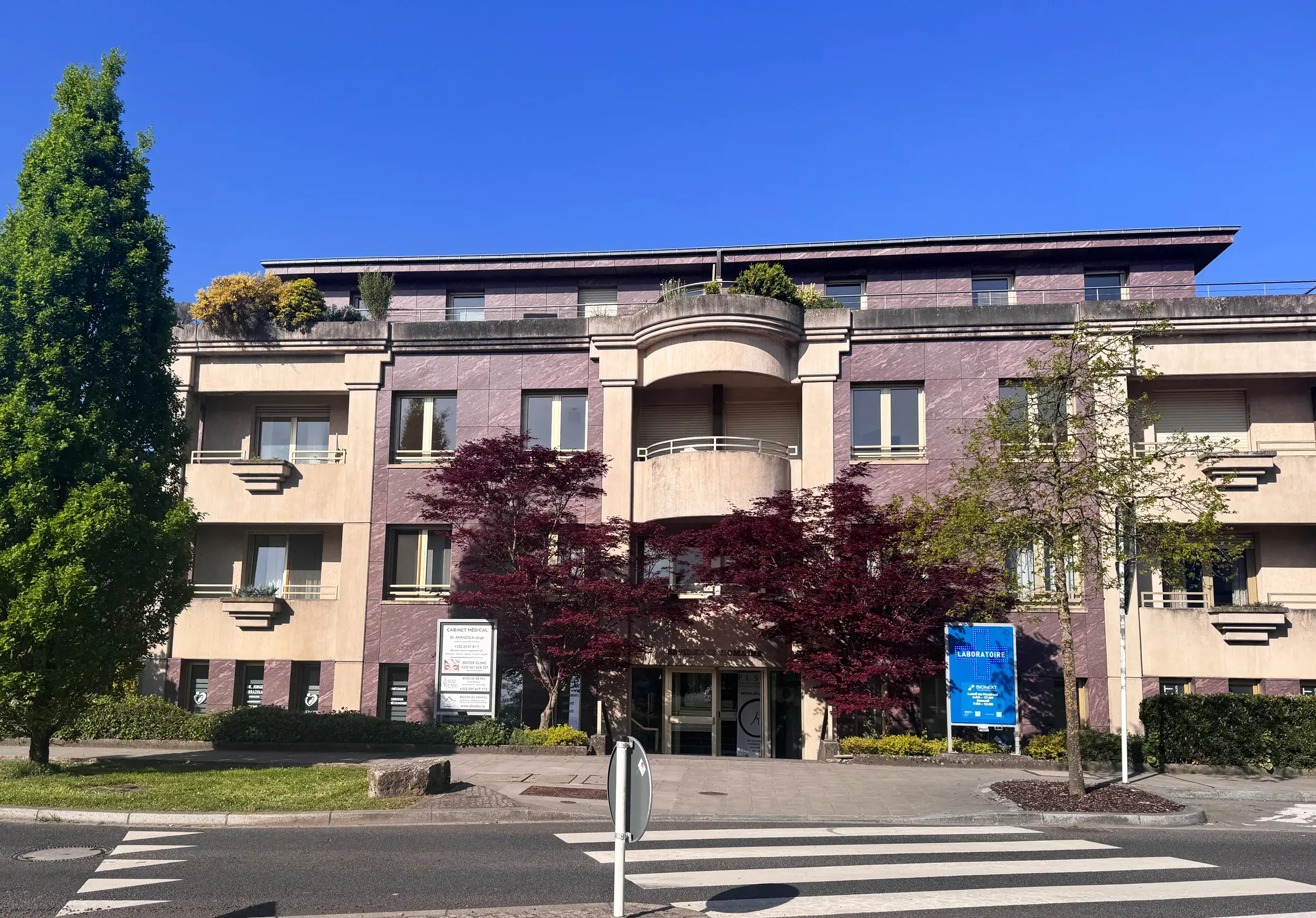 Façade du laboratoire d'analyses médicales BIONEXT à Strassen, 9 Rue Pierre Federspiel