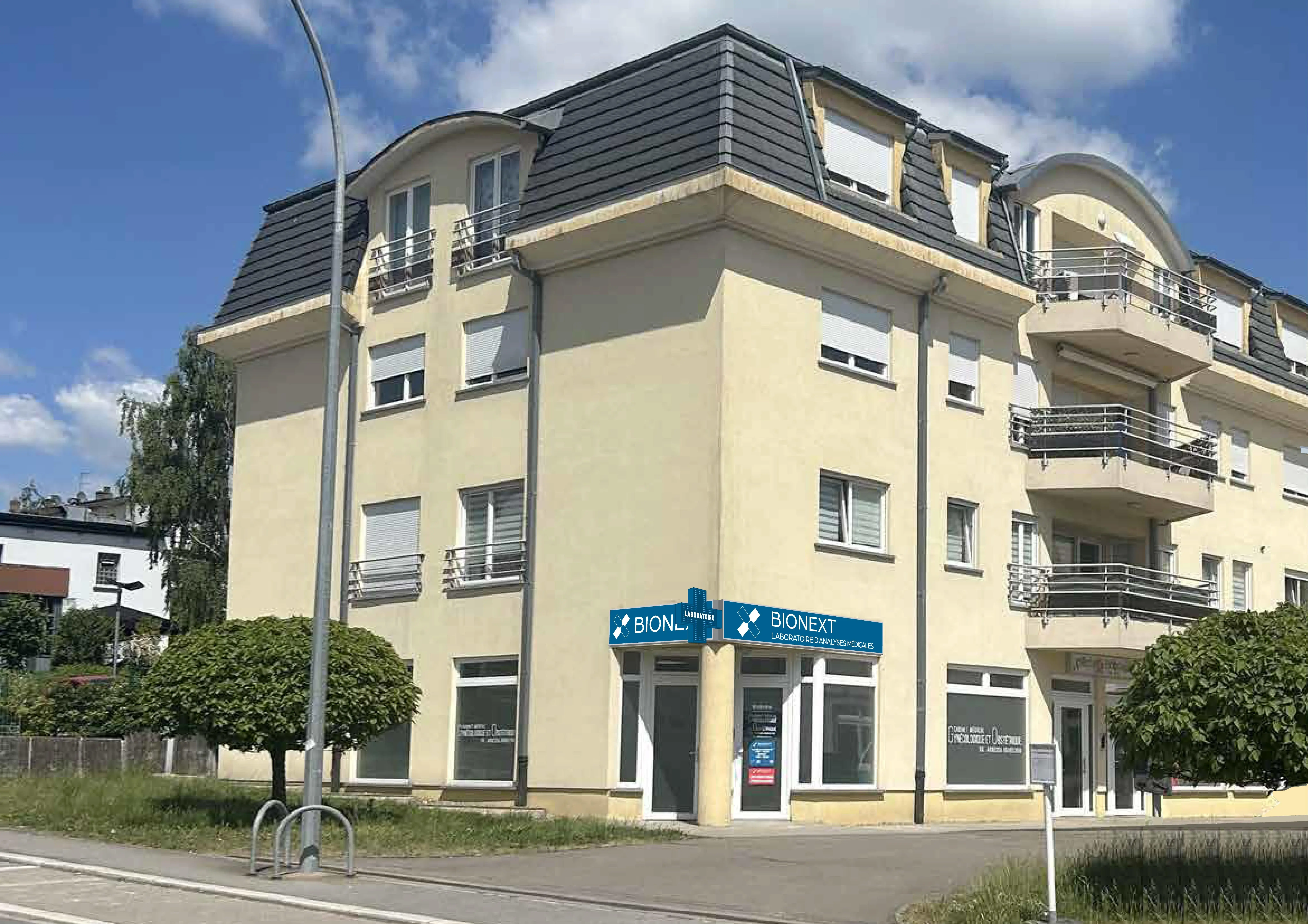 Fachada do laboratório de análises médicas BIONEXT em Strassen, 18 Rue de la Chapelle