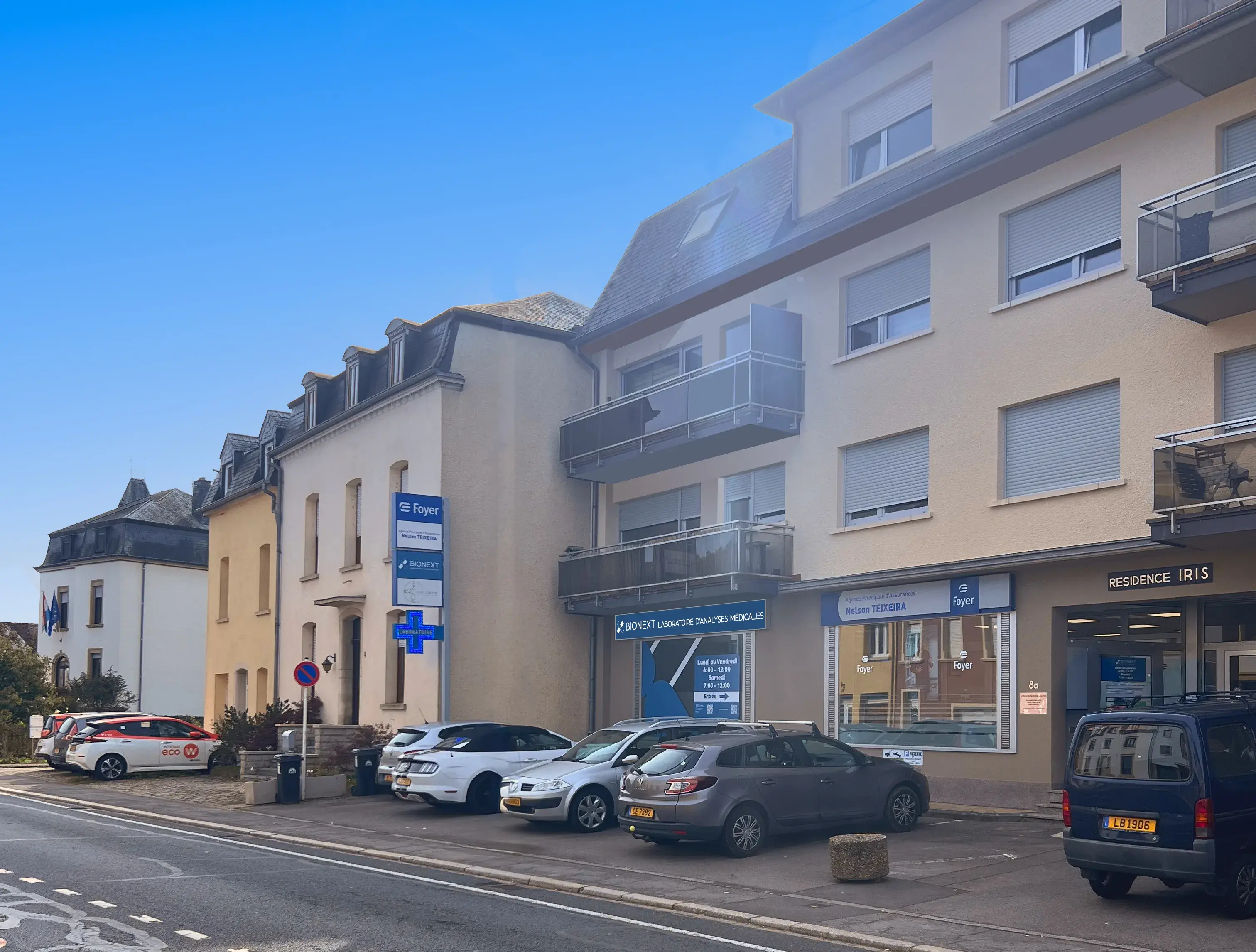 Facade of the BIONEXT medical analysis laboratory in Lintgen, 8A rue de Diekirch