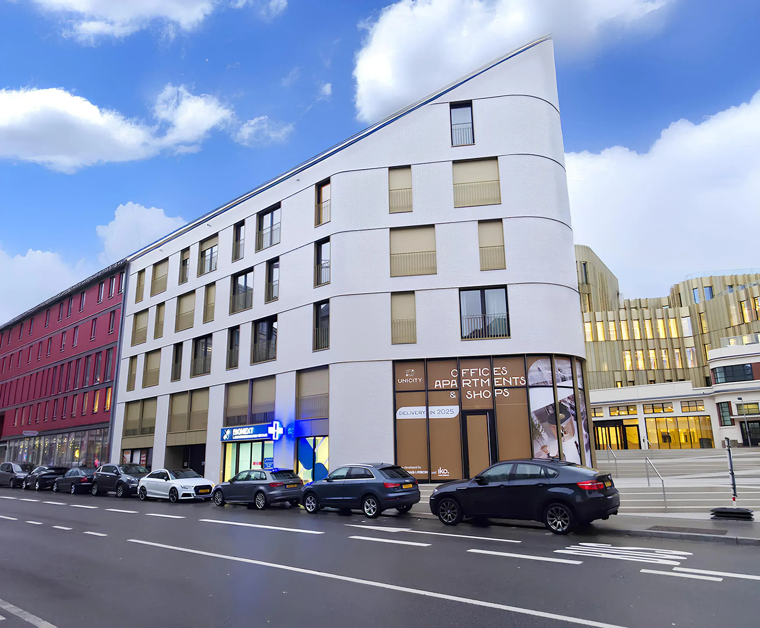 Fassade des BIONEXT-Labors für medizinische Analysen in Luxembourg, 19 rue de Hollerich