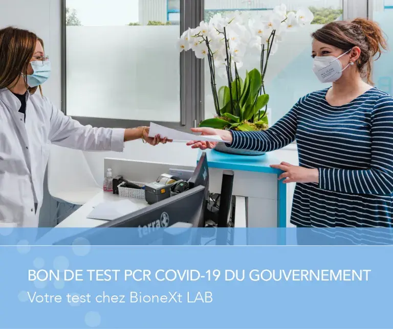 Bon de test PCR COVID-19 du Gouvernement