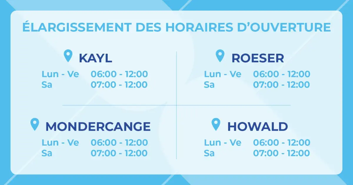 Changement Horaires 4 Centres