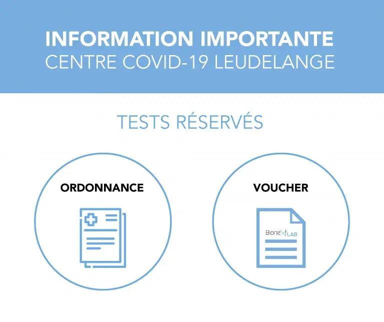 Information sur les tests au centre COVID-19 de Leudelange