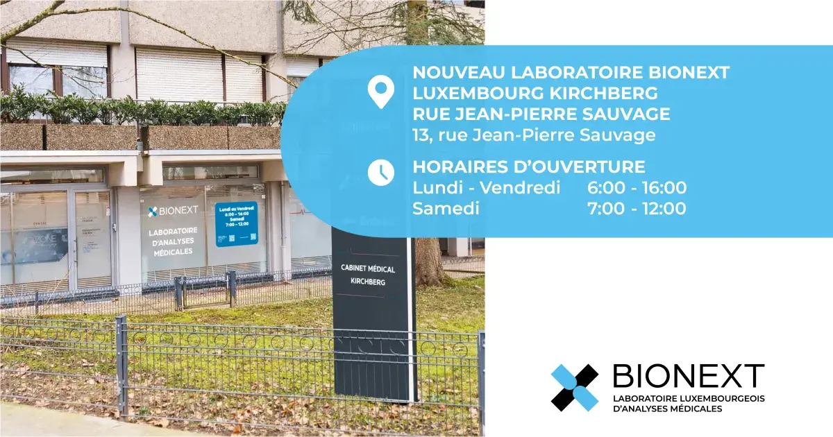 Ouverture du laboratoire LUXEMBOURG KIRCHBERG RUE JEAN-PIERRE SAUVAGE ce 02/02/2026
