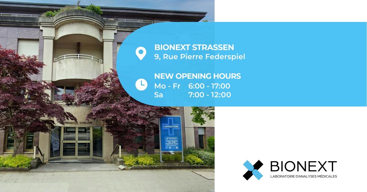 Extension of opening hours for the BIONEXT Strassen